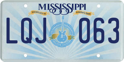 MS license plate LQJ063