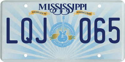 MS license plate LQJ065