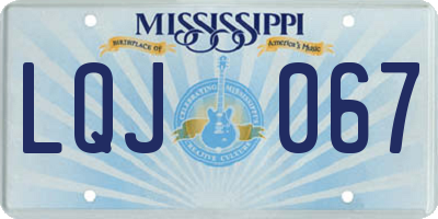 MS license plate LQJ067