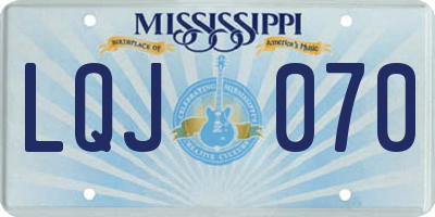 MS license plate LQJ070
