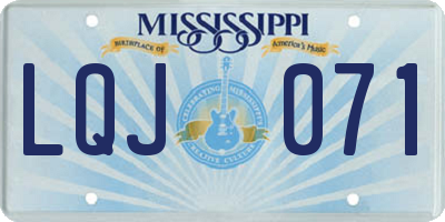 MS license plate LQJ071