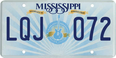 MS license plate LQJ072