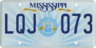 MS license plate LQJ073