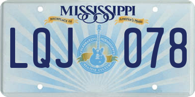 MS license plate LQJ078
