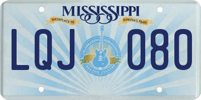 MS license plate LQJ080