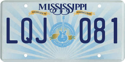 MS license plate LQJ081