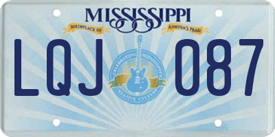 MS license plate LQJ087