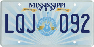 MS license plate LQJ092