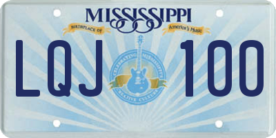MS license plate LQJ100