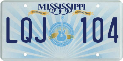 MS license plate LQJ104