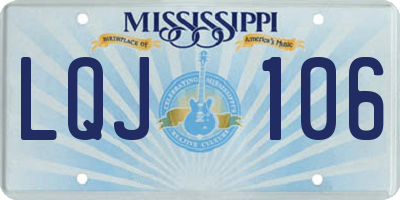 MS license plate LQJ106