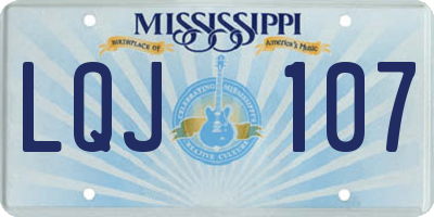 MS license plate LQJ107