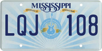 MS license plate LQJ108