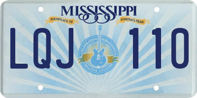 MS license plate LQJ110