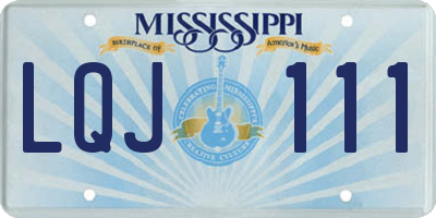 MS license plate LQJ111