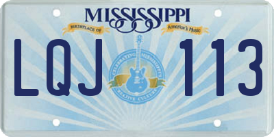 MS license plate LQJ113