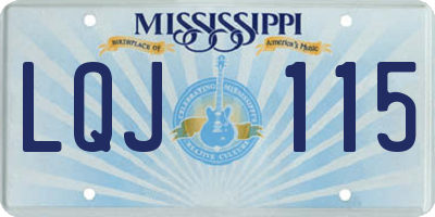 MS license plate LQJ115