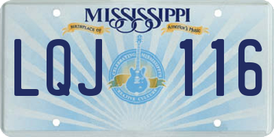 MS license plate LQJ116