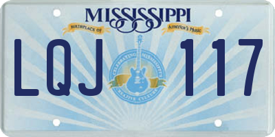 MS license plate LQJ117