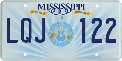 MS license plate LQJ122