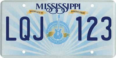MS license plate LQJ123