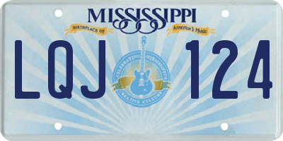MS license plate LQJ124