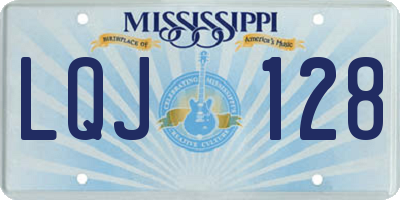 MS license plate LQJ128