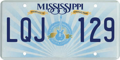MS license plate LQJ129