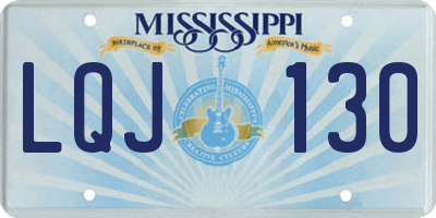 MS license plate LQJ130