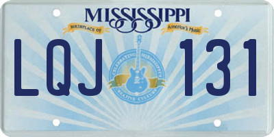 MS license plate LQJ131