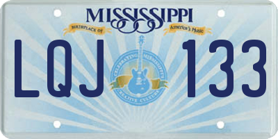 MS license plate LQJ133