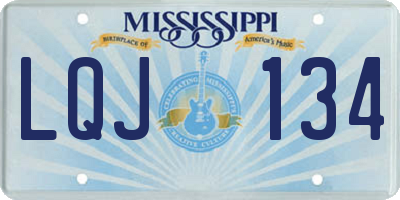MS license plate LQJ134