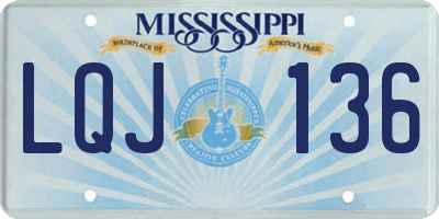 MS license plate LQJ136