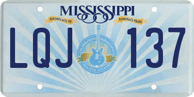 MS license plate LQJ137