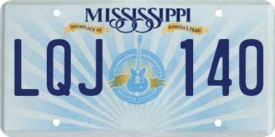 MS license plate LQJ140
