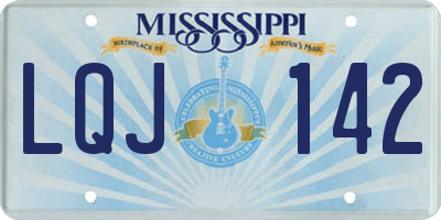 MS license plate LQJ142