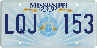 MS license plate LQJ153