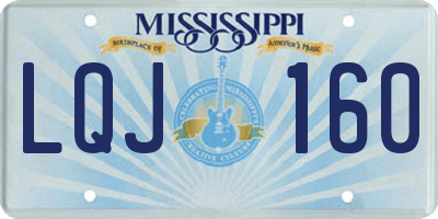 MS license plate LQJ160