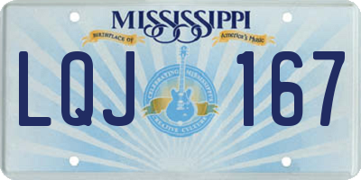 MS license plate LQJ167