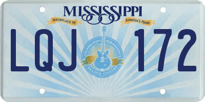 MS license plate LQJ172
