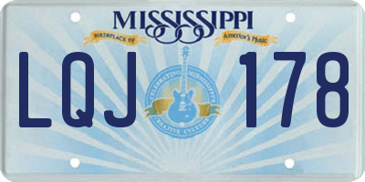 MS license plate LQJ178