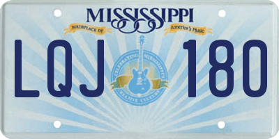 MS license plate LQJ180