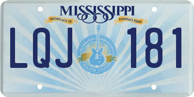 MS license plate LQJ181