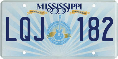 MS license plate LQJ182