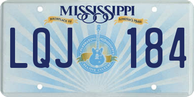 MS license plate LQJ184