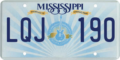 MS license plate LQJ190