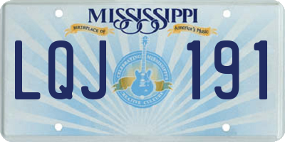 MS license plate LQJ191