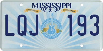 MS license plate LQJ193