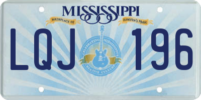 MS license plate LQJ196