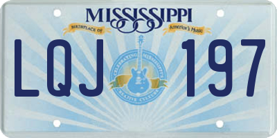 MS license plate LQJ197
